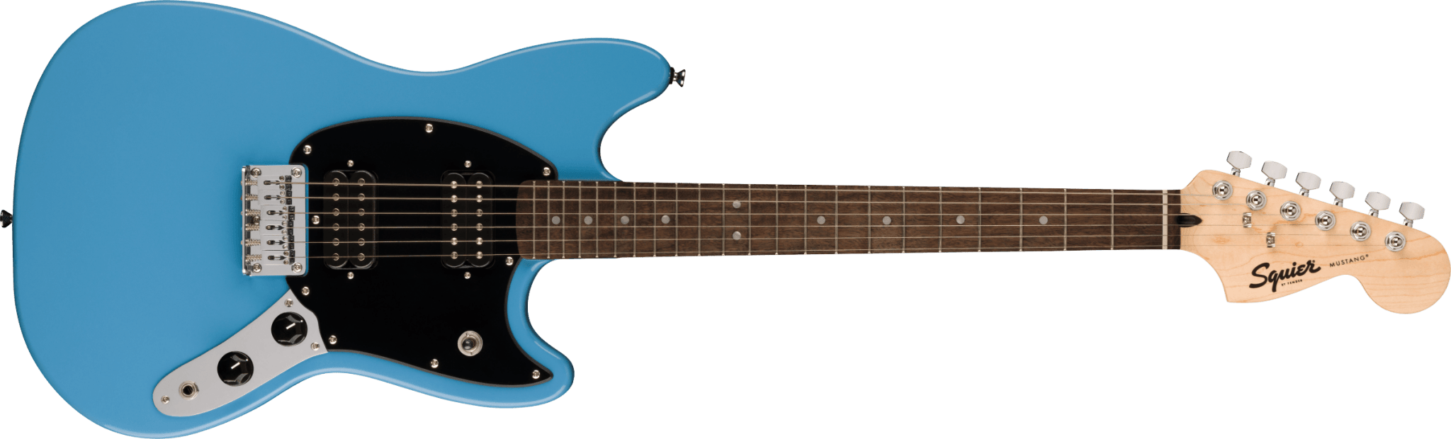Squier Sonic™ Mustang® HH, Laurel Fingerboard, Black Pickguard, California Blue by FMIC