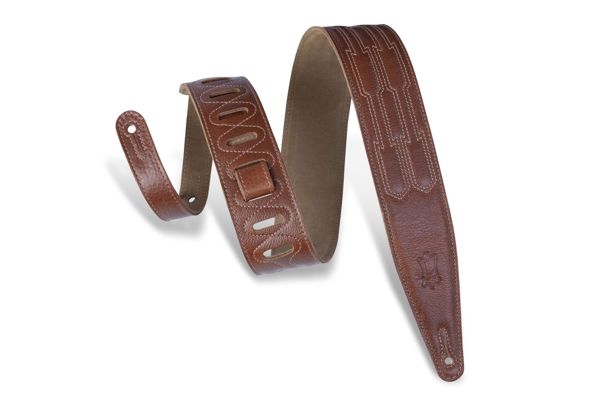 STRAP GUITAR LEVY’S 2 1/2"" Heirloom Series Padded Garment Leather Guitar Strap by Levy's Leathers