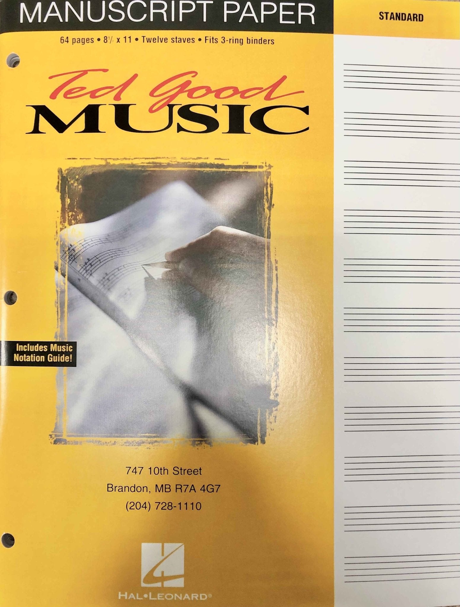 Ted Good Music Manuscript Paper Book by Hal Leonard