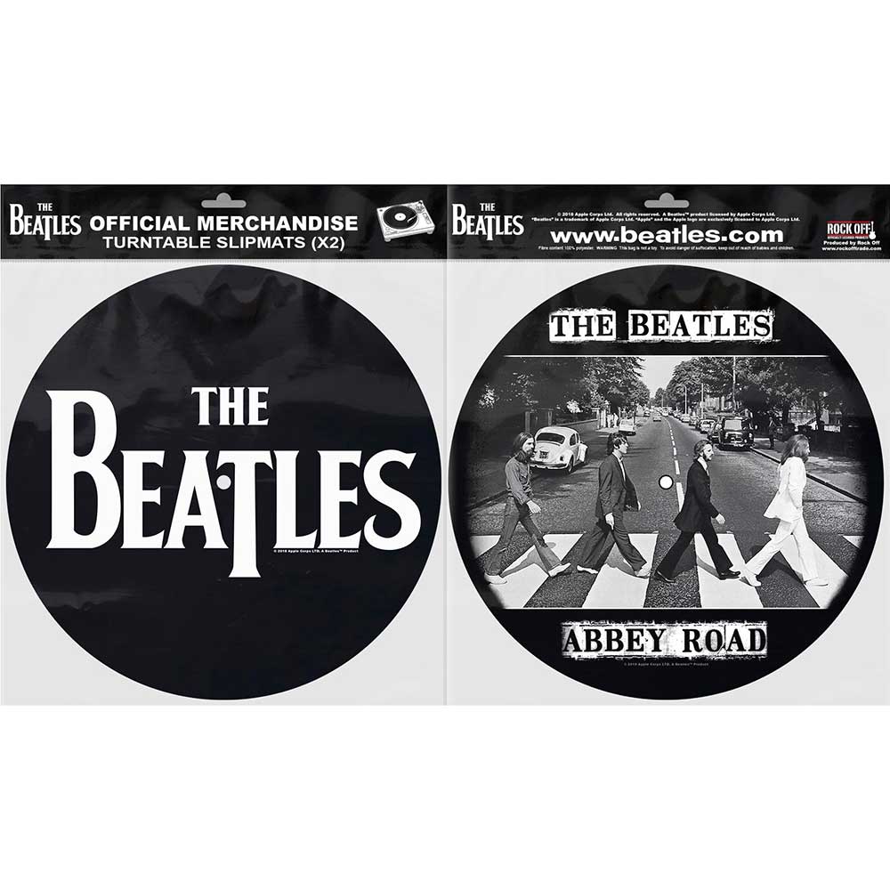 THE BEATLES TURNTABLE SLIPMAT SET: DROP T LOGO & ABBEY ROAD by Rock Off Trade