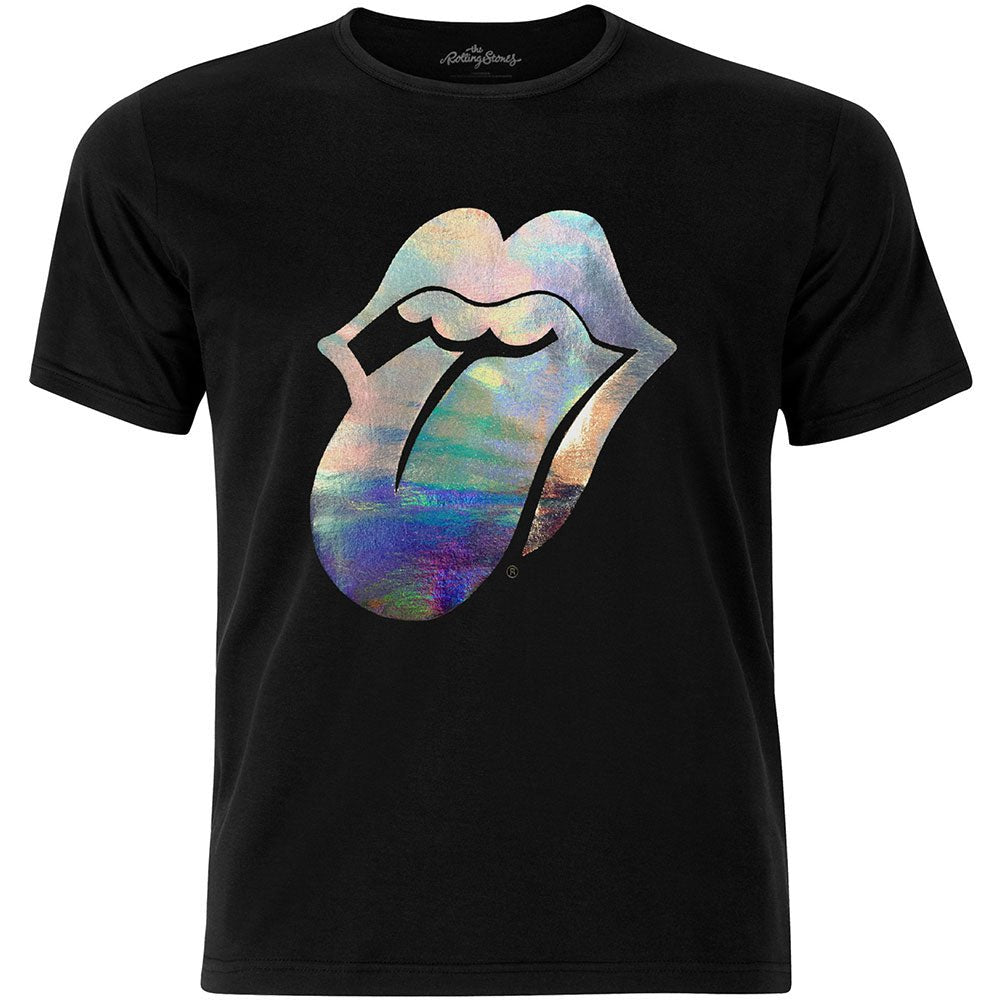 THE ROLLING STONES UNISEX FASHION TEE: FOIL TONGUE WITH FOILED APPLICATION by Rock Off Trade