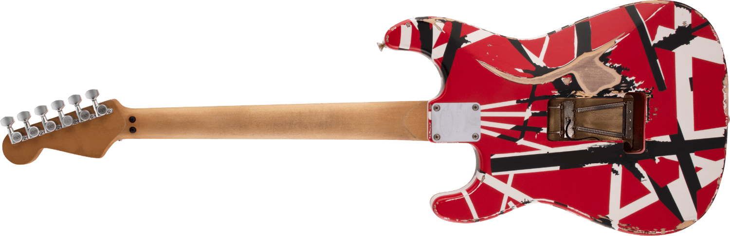 Used EVH Striped Series Frankenstein™ Frankie, Maple Fingerboard, Red with Black Stripes Relic by FMIC