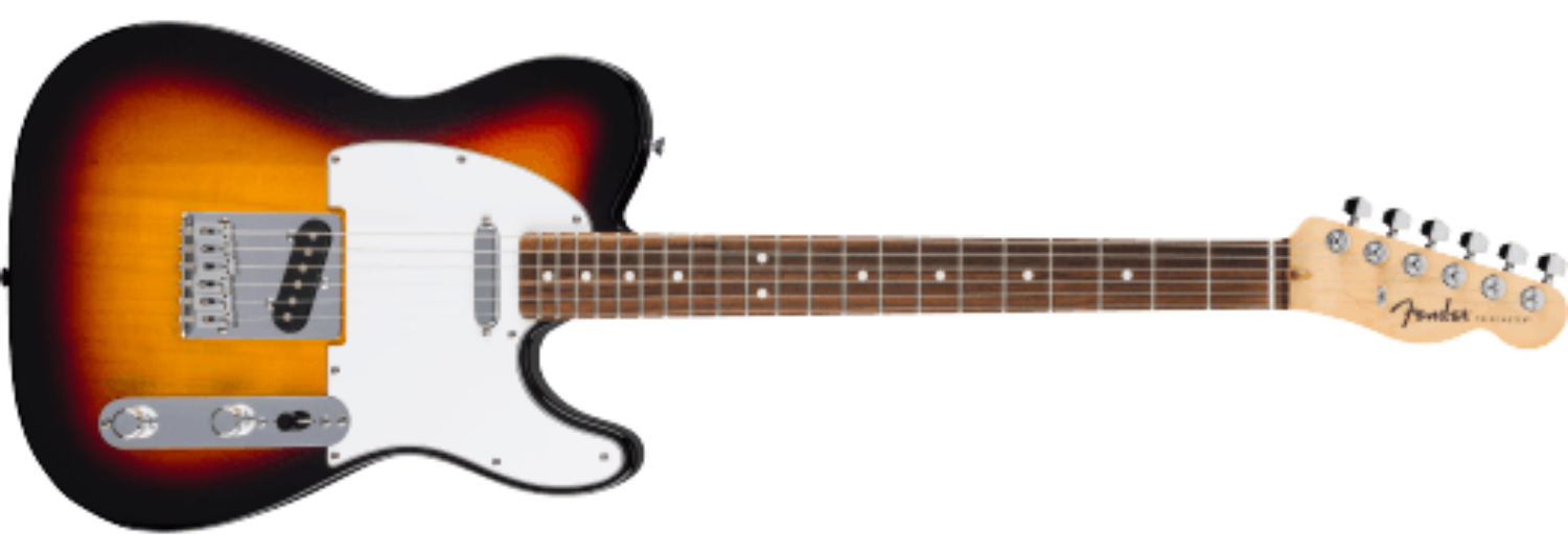 Fender Standard Telecaster®, Laurel Fingerboard, White Pickguard, 3-Color Sunburst