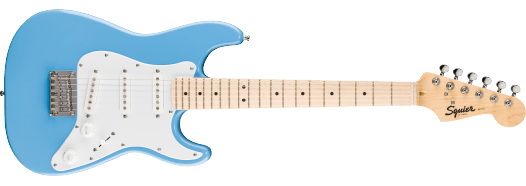 Squier Mini Stratocaster®, Maple Fingerboard, White Pickguard, California Blue