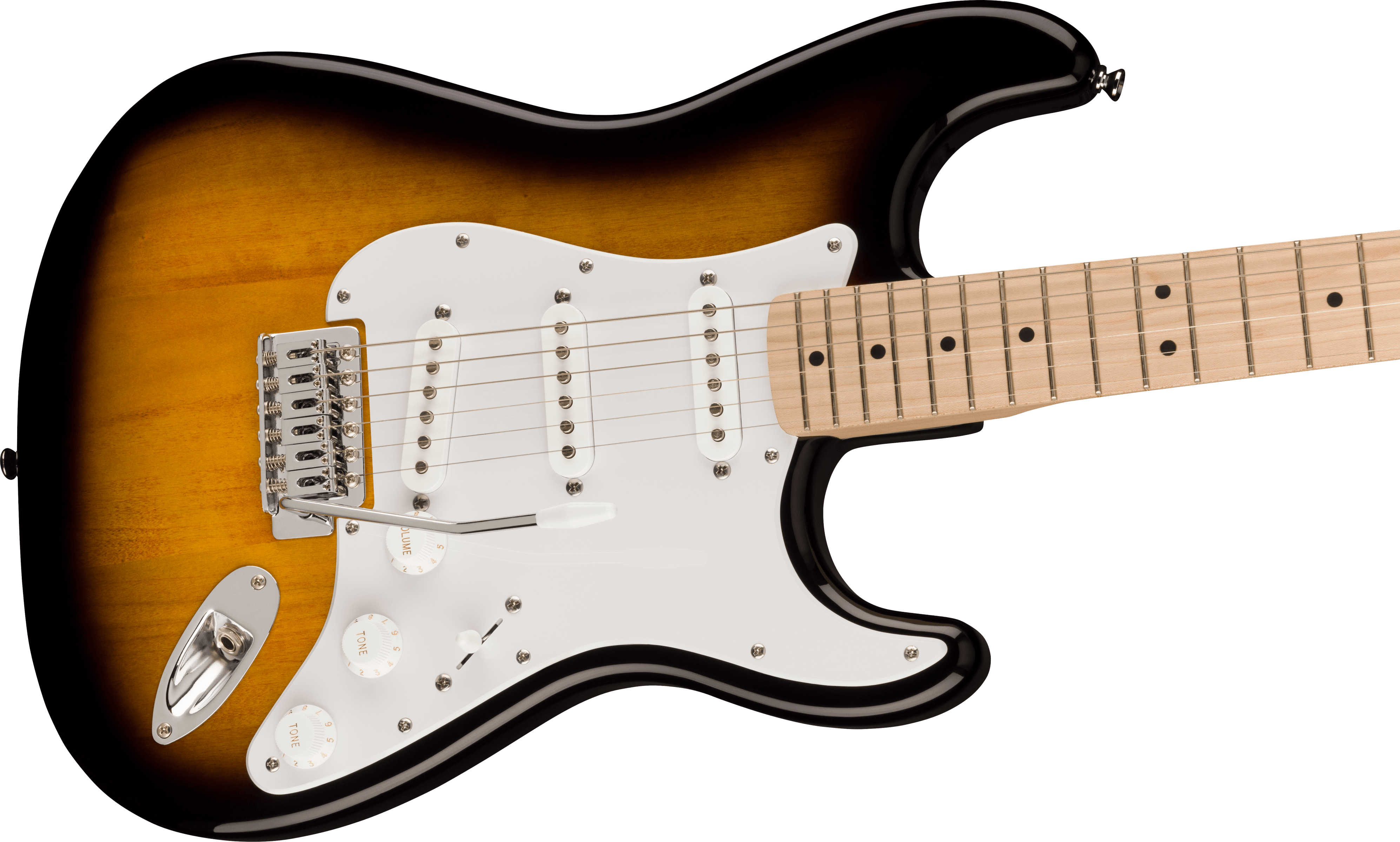 Squier Sonic™ Stratocaster®, Maple Fingerboard, White Pickguard, 2-Color Sunburst