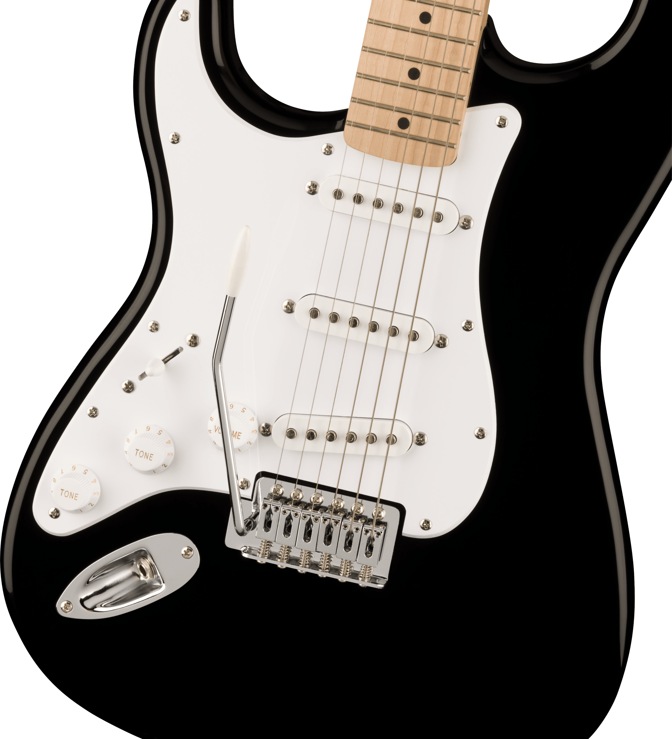 Squier Sonic™ Stratocaster® Left-Handed, Maple Fingerboard, White Pickguard, Black