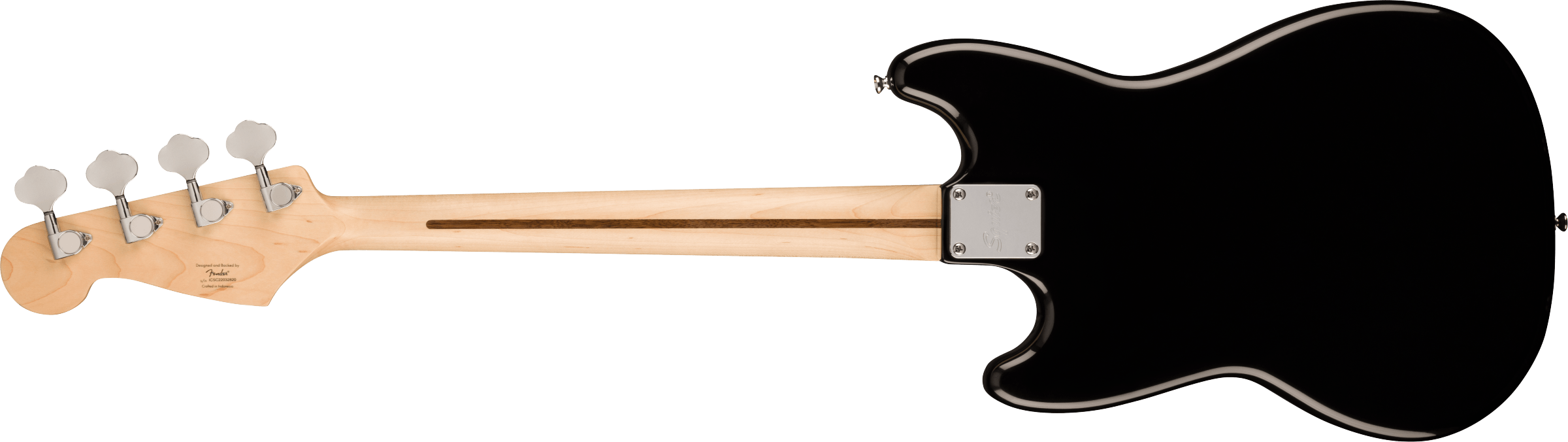 Squier Sonic Bronco Bass, Laurel Fingerboard, White Pickguard, Black