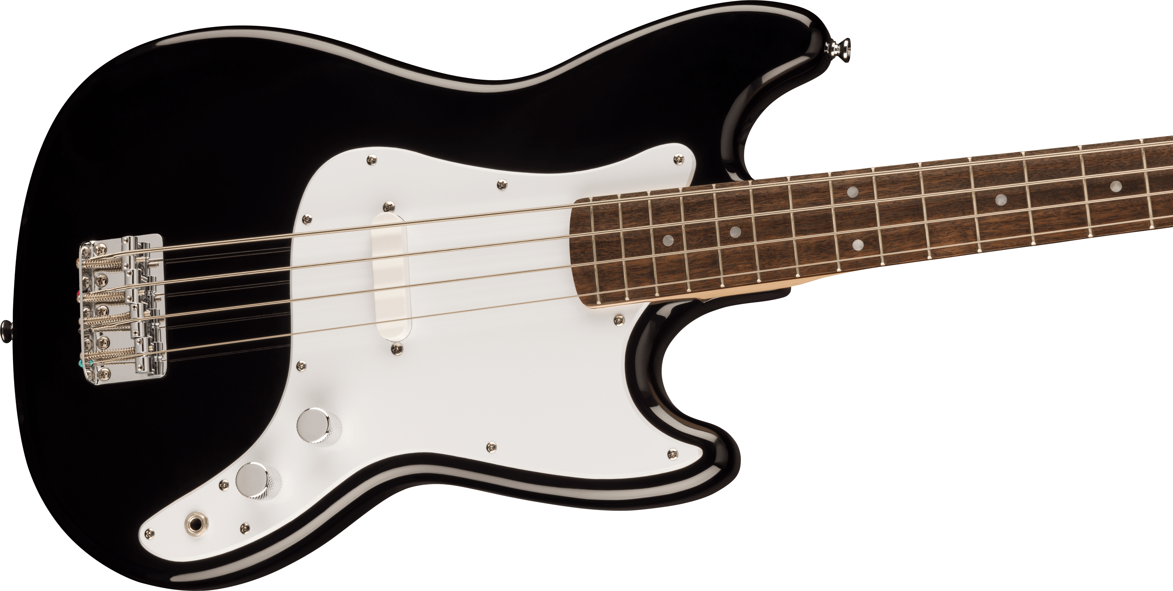 Squier Sonic Bronco Bass, Laurel Fingerboard, White Pickguard, Black