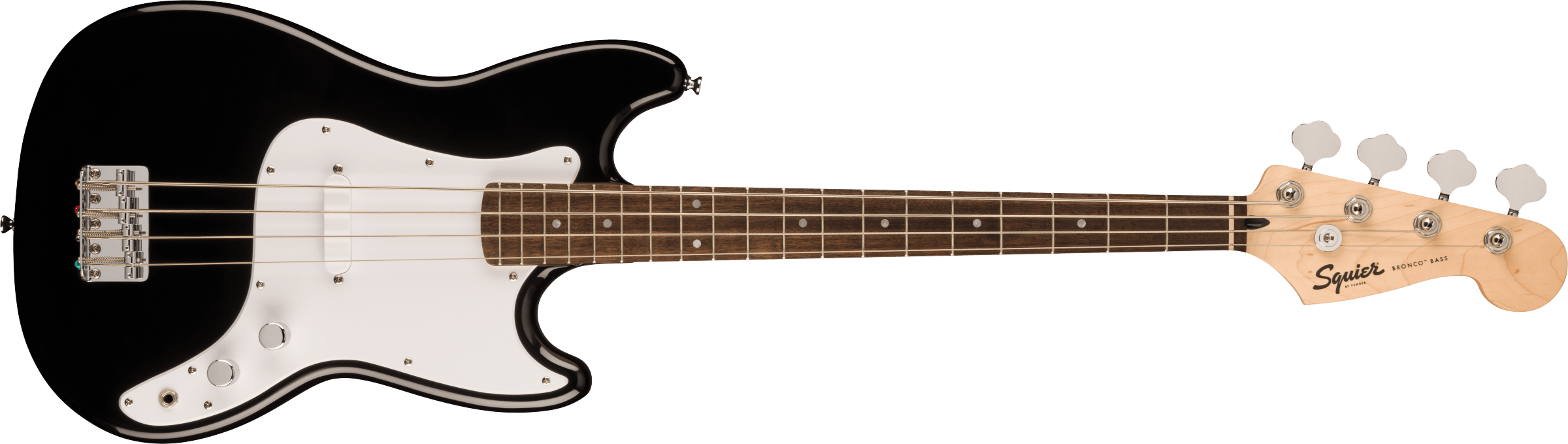 Squier Sonic Bronco Bass, Laurel Fingerboard, White Pickguard, Black