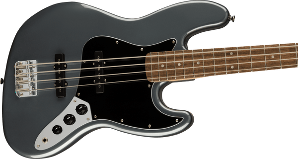 Squier Affinity Series Jazz Bass, Laurel Fingerboard, Black Pickguard, Charcoal Frost Metallic