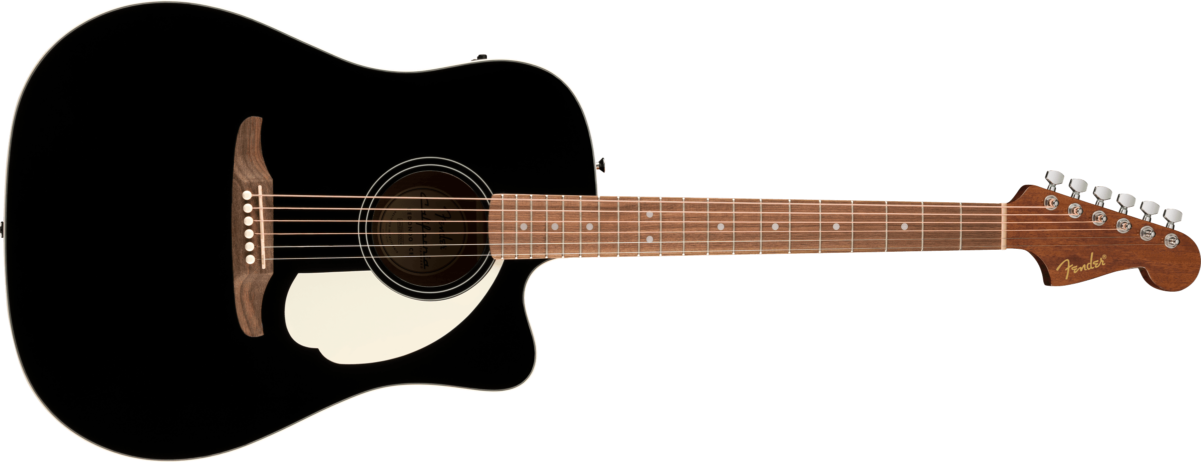 Fender California Standard Redondo™ CE, Spruce Top, Ivory Pickguard, Black