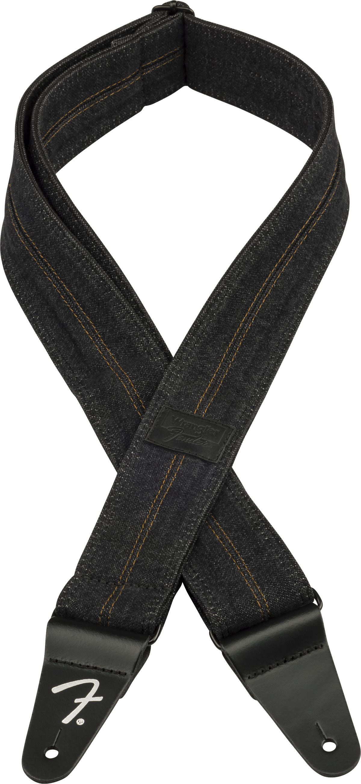 Fender® x Wrangler® Denim Strap, Washed Black Stitch