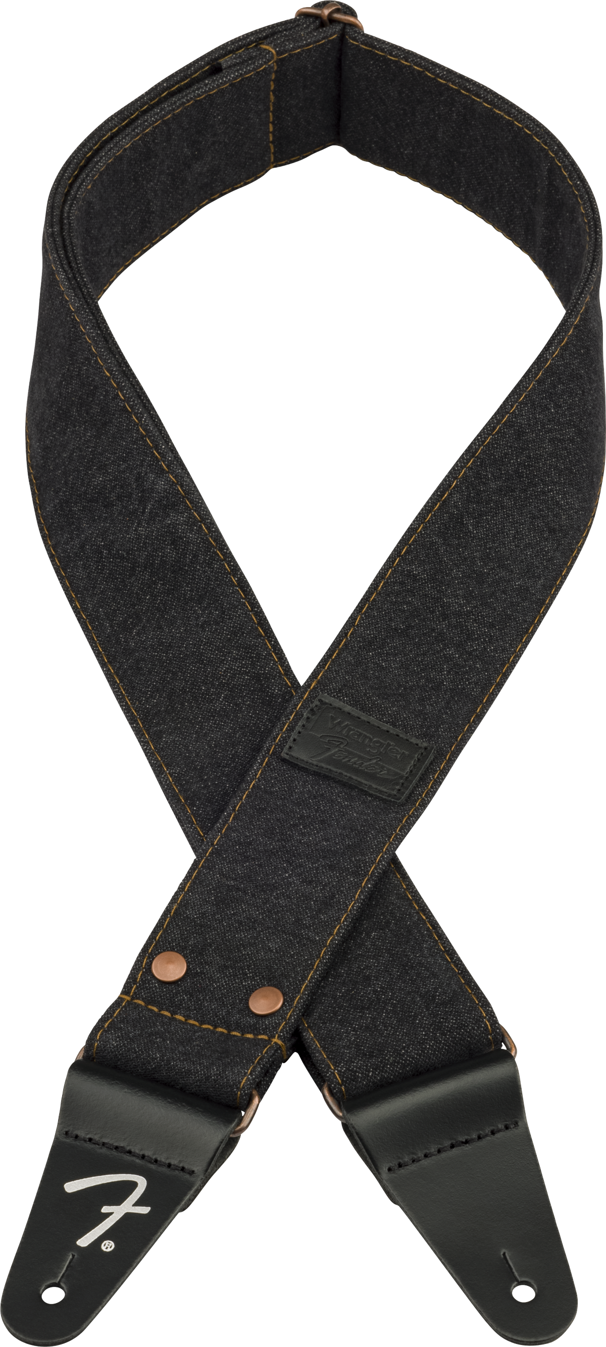 Fender® x Wrangler® Riveted Denim Strap, Black