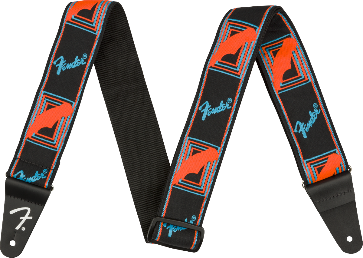 Fender Neon Monogrammed Strap, 2"