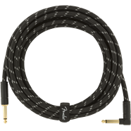 Fender Deluxe Series Instrument Cable, Straight/Angle, 15' Black Tweed