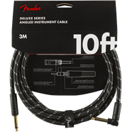 Fender  Deluxe Series Instrument Cable, Straight/Angle, 10', Black Tweed