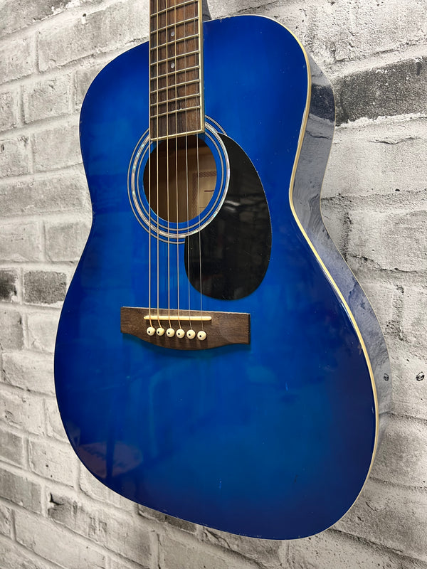 Used Jay Turser JJ43 3/4sz Acoustic Guitar Blue Sunburst