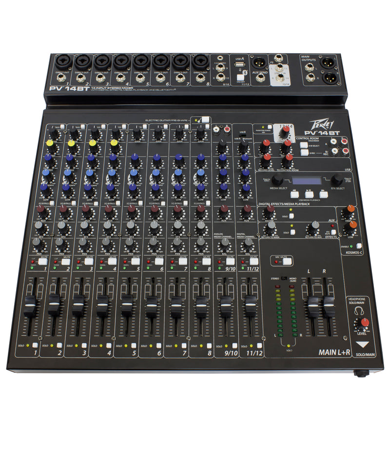 Peavey PV 14 BT 120US 14 Channel Mixer with Digital Effects and Bluetooth
