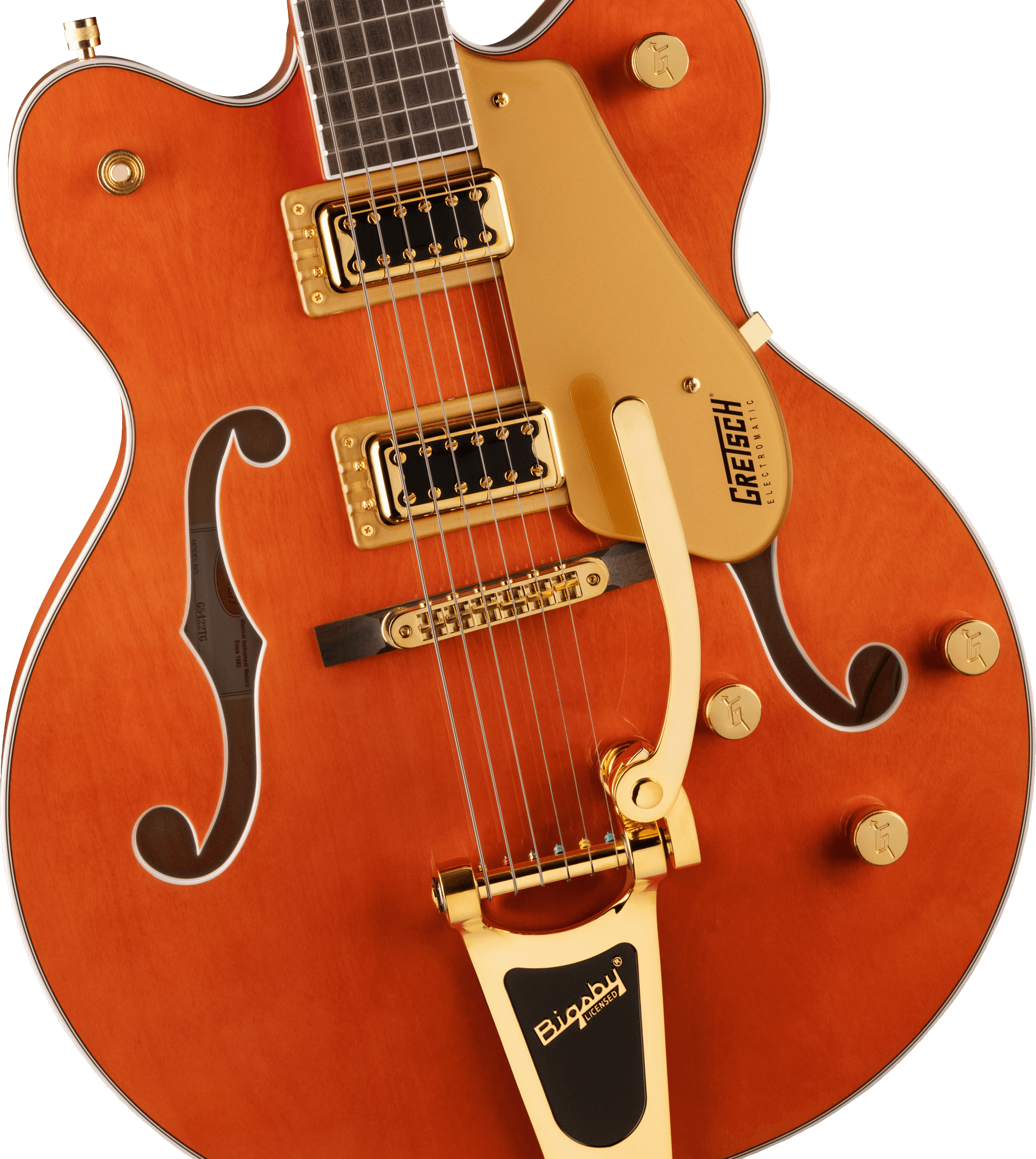 Gretsch G5422TG Electromatic® Classic Hollow Body Double-Cut with Bigsby® and Gold Hardware, Laurel Fingerboard, Orange Stain