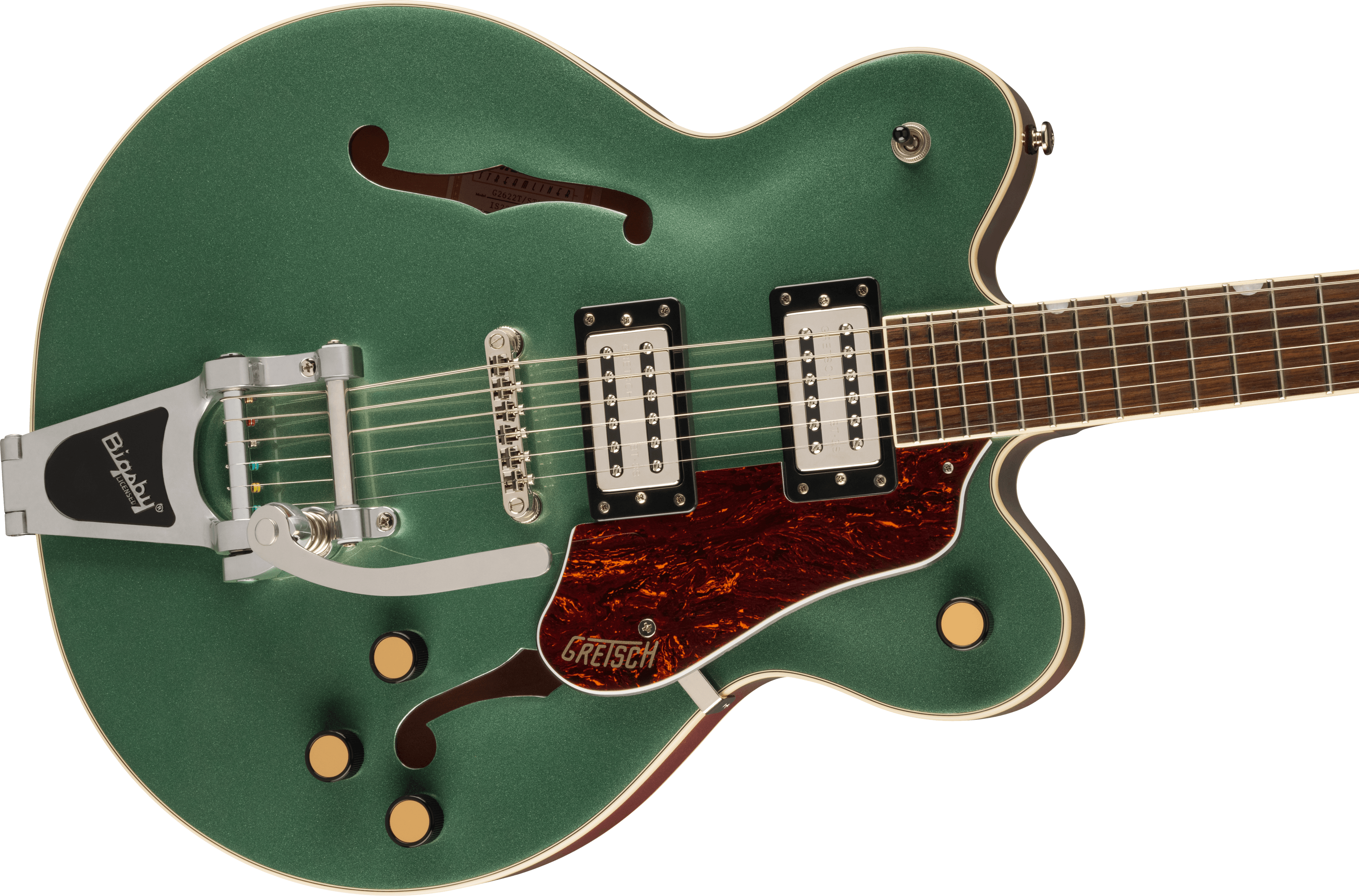 Gretsch  G2622T Streamliner™ Center Block Double-Cut with Bigsby®, Laurel Fingerboard, Broad’Tron™ BT-3S Pickups, Steel Olive