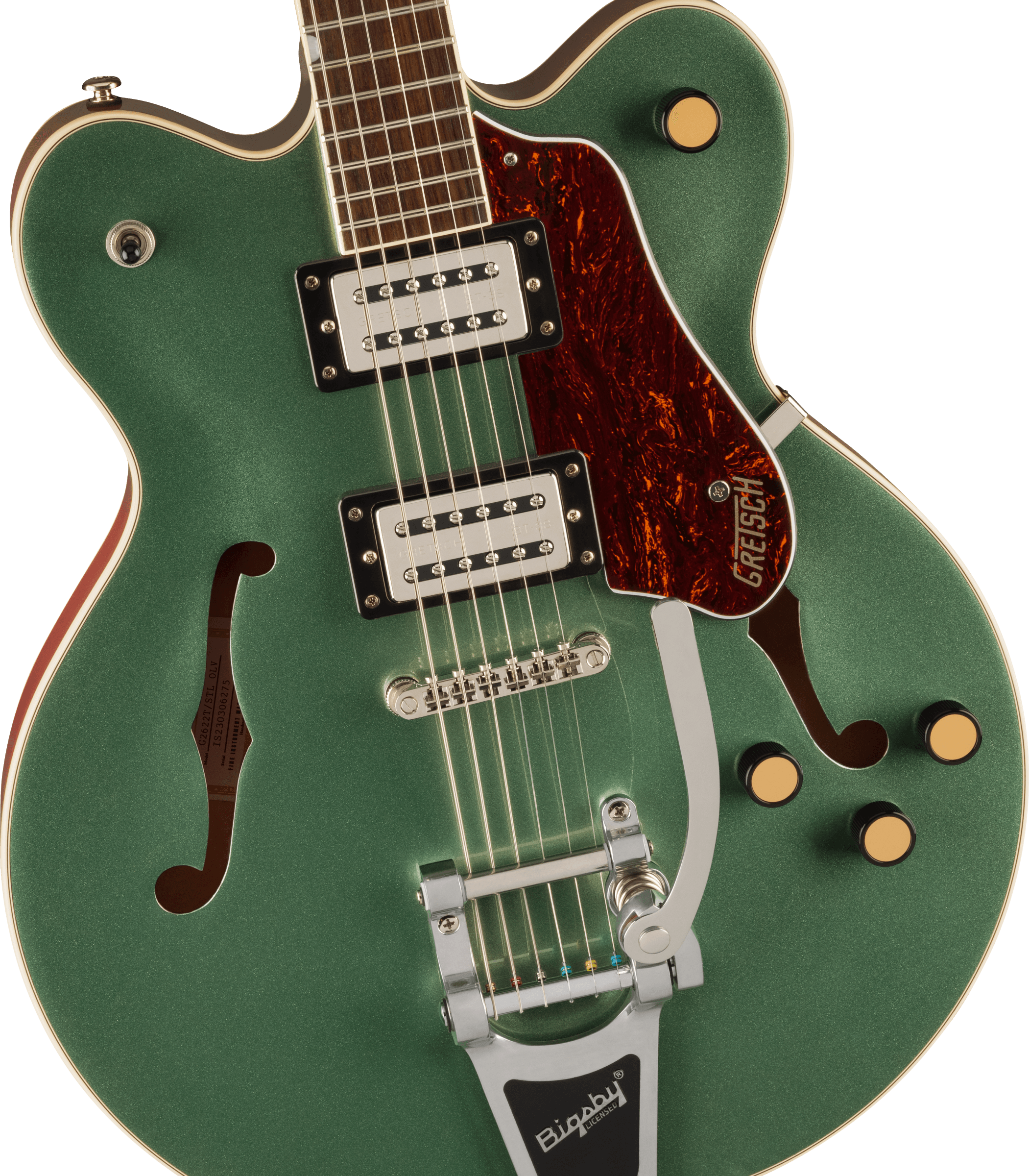 Gretsch  G2622T Streamliner™ Center Block Double-Cut with Bigsby®, Laurel Fingerboard, Broad’Tron™ BT-3S Pickups, Steel Olive