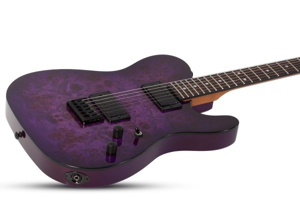 Schecter PT Standard Electric Guitar, Purple Burst Burl