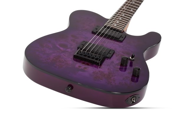 Schecter PT Standard Electric Guitar, Purple Burst Burl