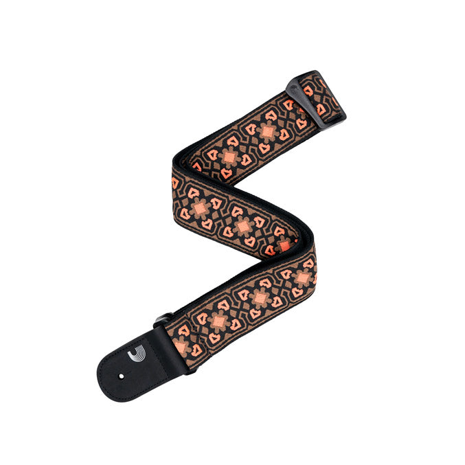 D'addario Guitar Strap 2" Woven Brown/Orange