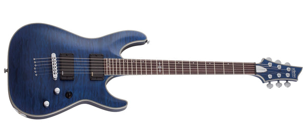 Schecter C-1 Platinum Electric Guitar, See-Thru Midnight Blue