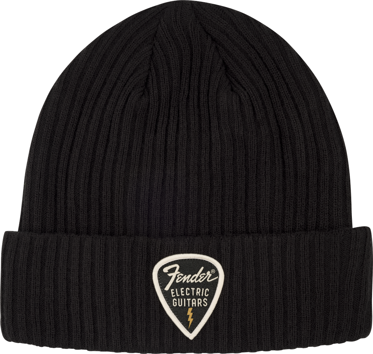 Fender Pick Patch Ribbed Beanie, Black