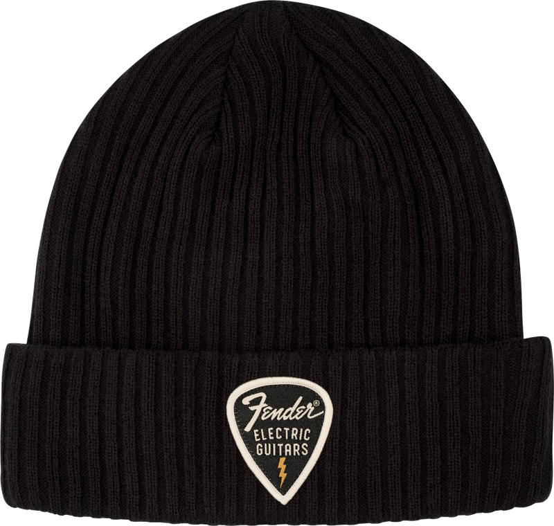 Fender Pick Patch Ribbed Beanie, Black