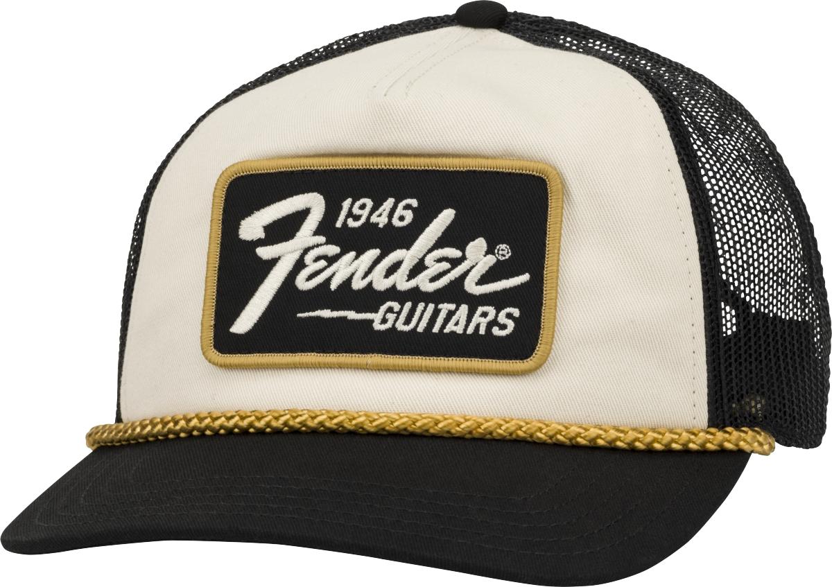 Fender 1946 Gold Braid Hat, Cream/Black