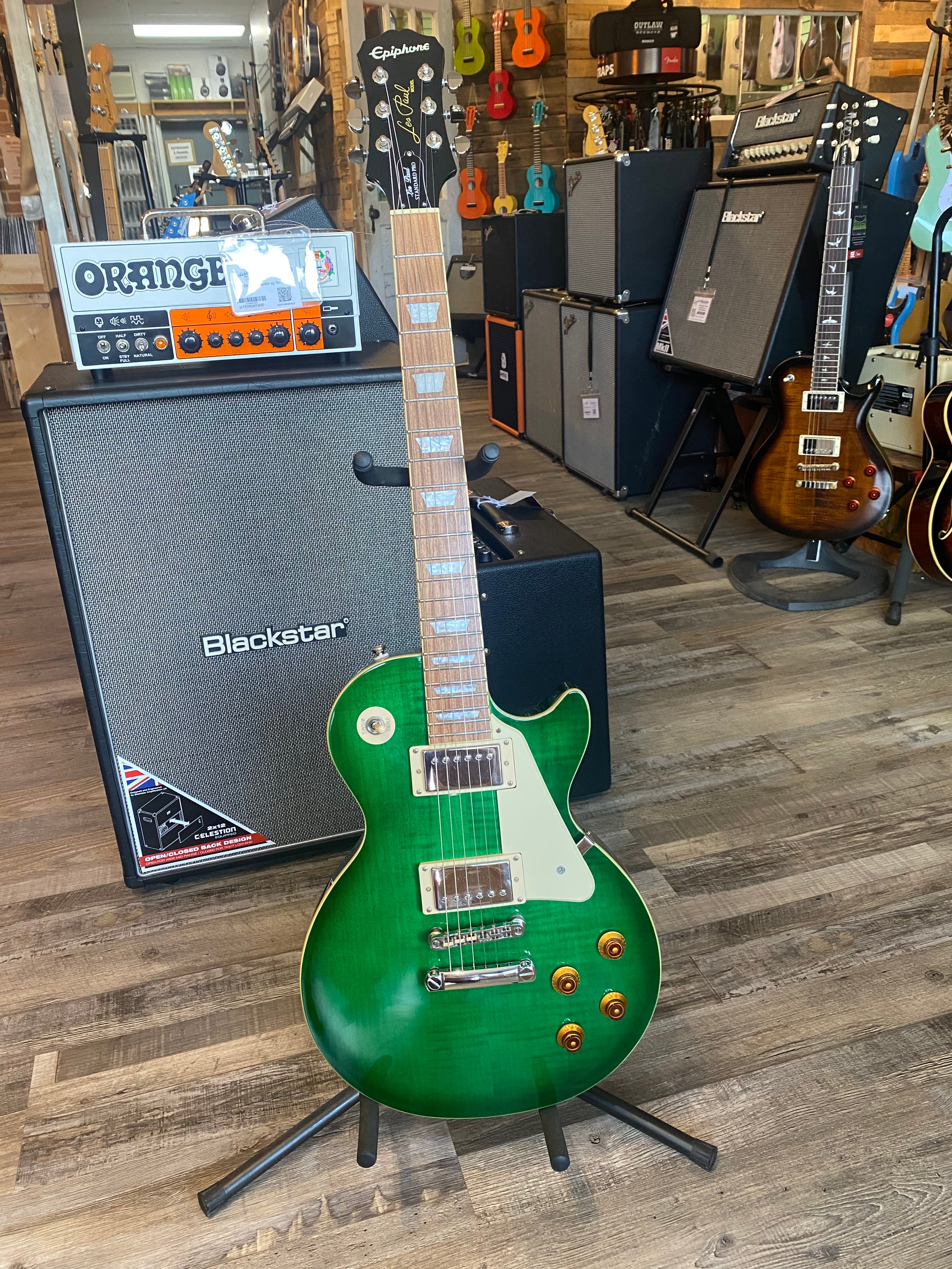 RARE Used Epiphone Les Paul Standard Translucent Green