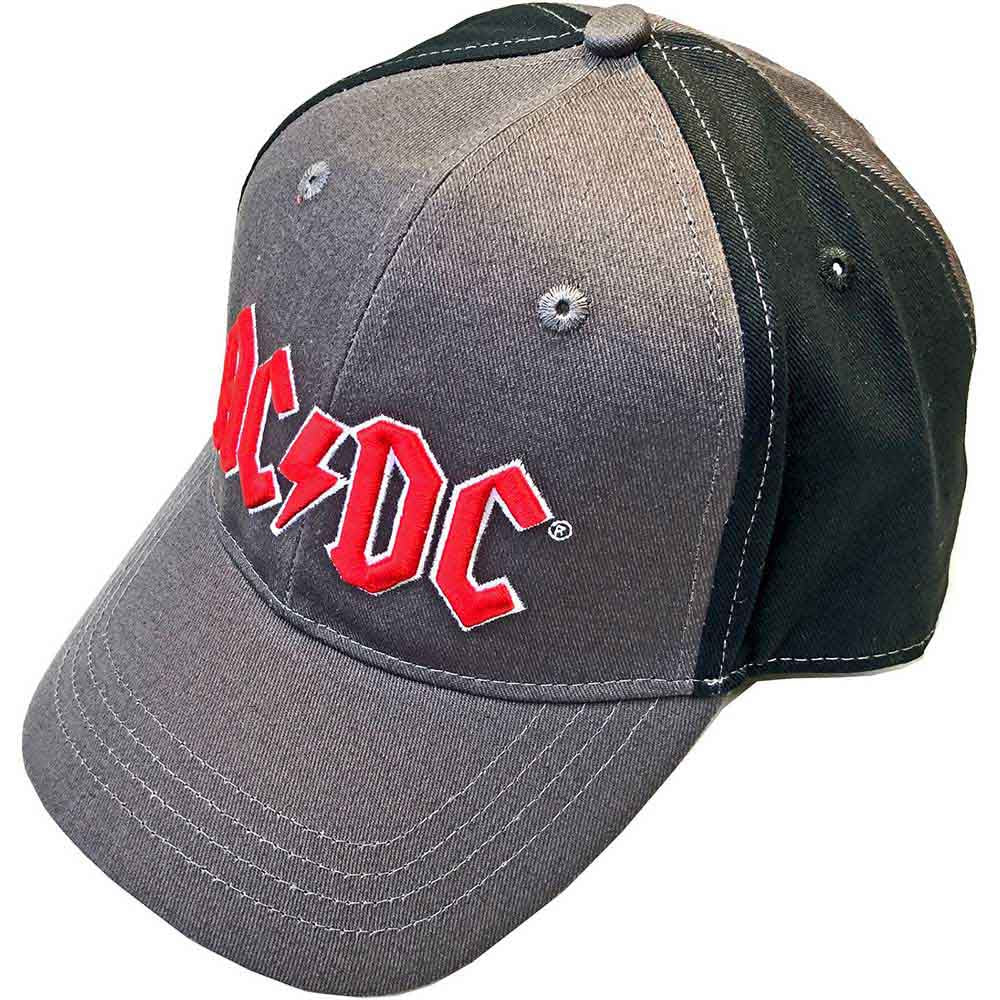 AC/DC UNISEX BASEBALL CAP: RED LOGO (2 TONE)