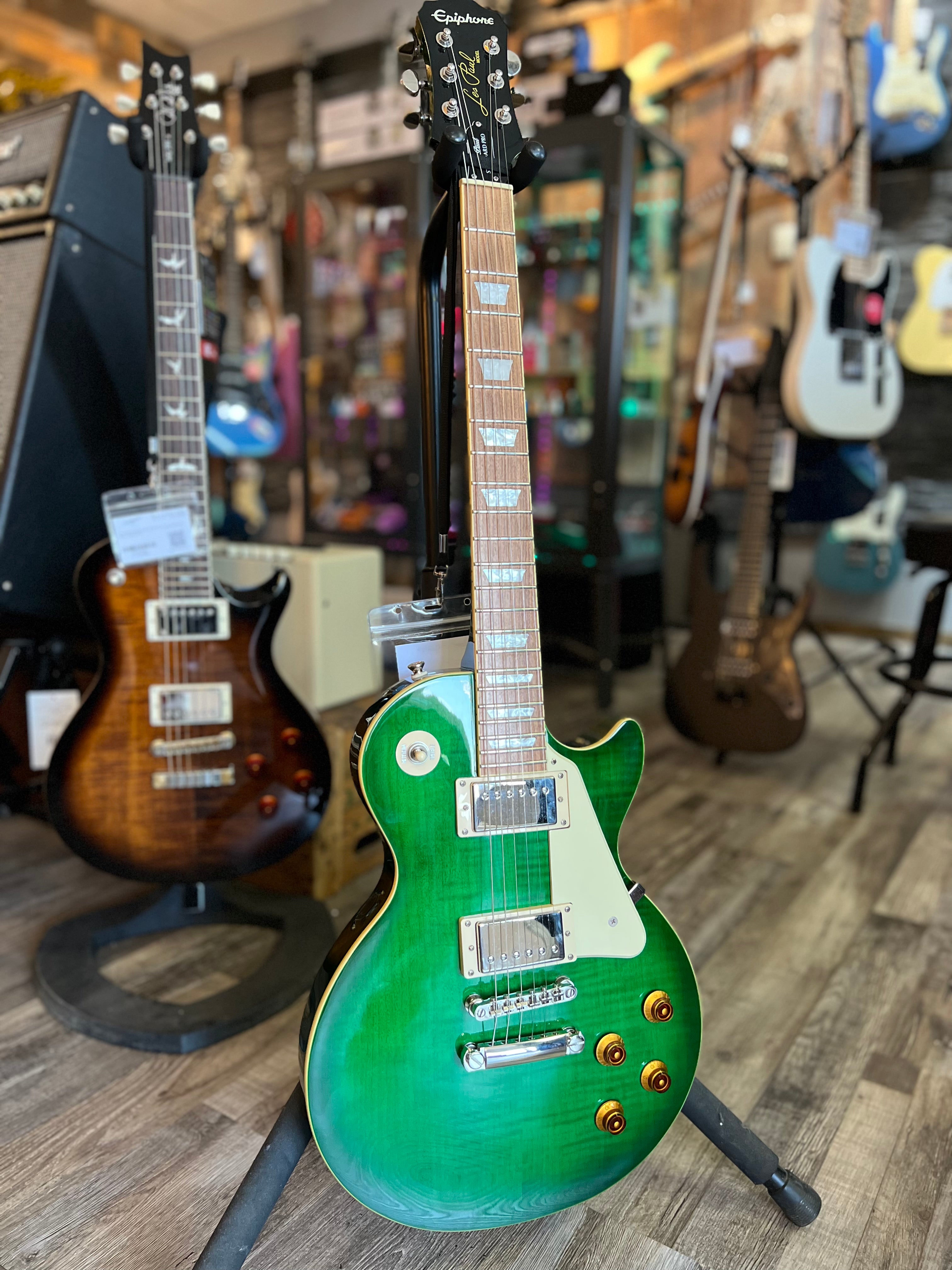 RARE Used Epiphone Les Paul Standard Translucent Green