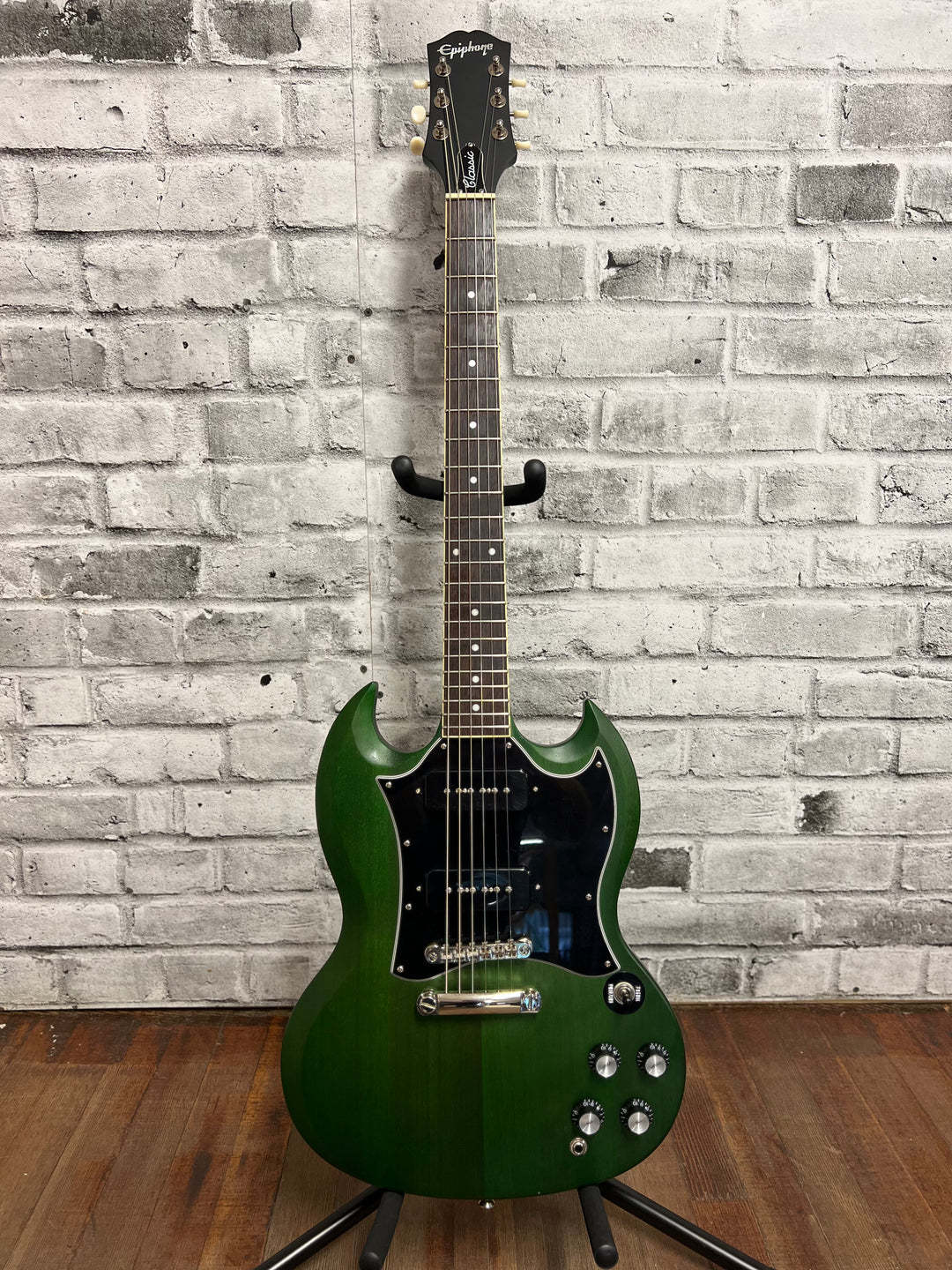 Used Epiphone SG Classic P-90 - Worn Inverness Green
