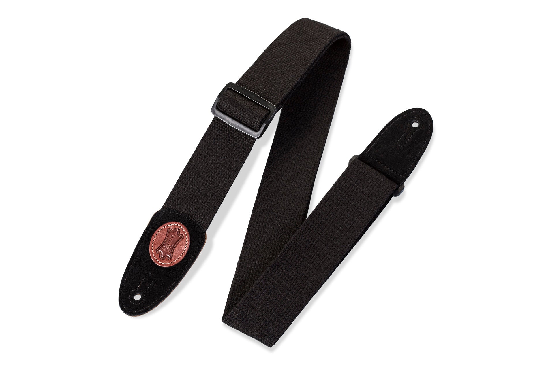 Levy's Signature Series Cotton Guitar Strap w/ Suede, Black