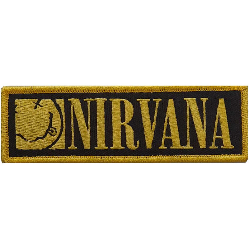 NIRVANA STANDARD WOVEN PATCH: LOGO & HAPPY FACE