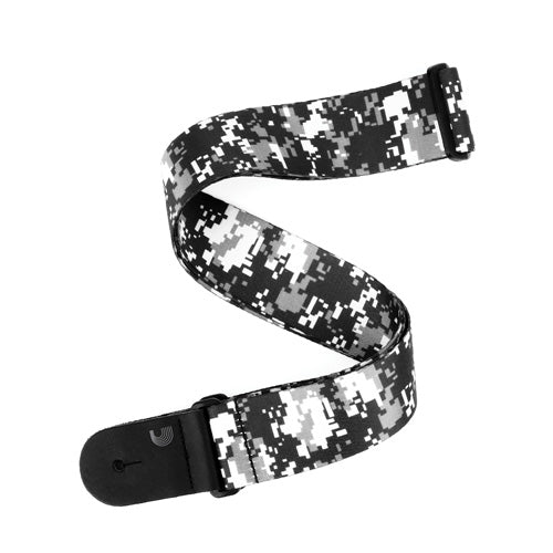 D'addario 2.0 Guitar Strap Digital Camo, Black