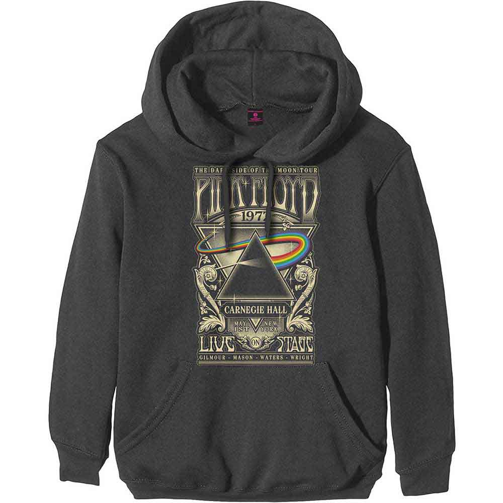 Pink Floyd Unisex Pullover Hoodie Carnegie Hall Poster (Charcoal Grey)