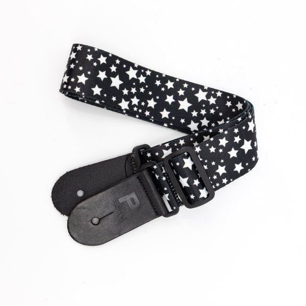 Profile 2” Terylene, Black with White Star Pattern Printed Strap