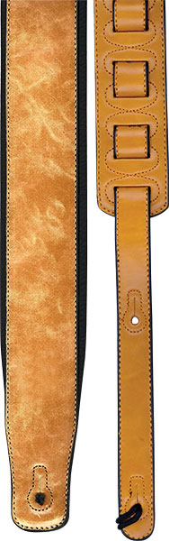 Profile 2.8" Soft Leather Guitar Strap W/ Foam Padding Tan