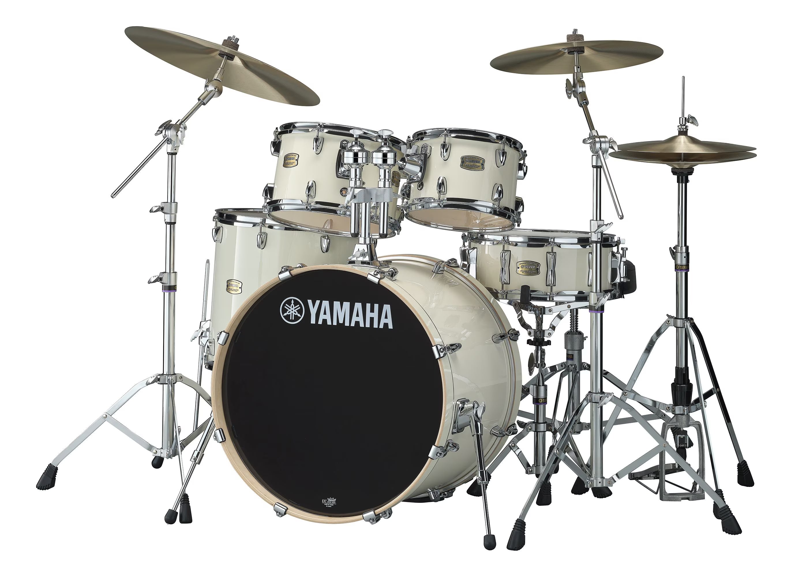Yamaha Stage Custom Birch 5-Piece Kit - Includes HW680W Hardware Kit, Classic White