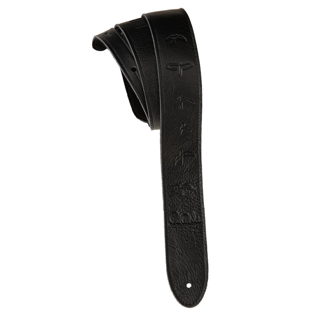 Paul Reed Smith PRS 2” Leather Strap, Embossed Birds, Black