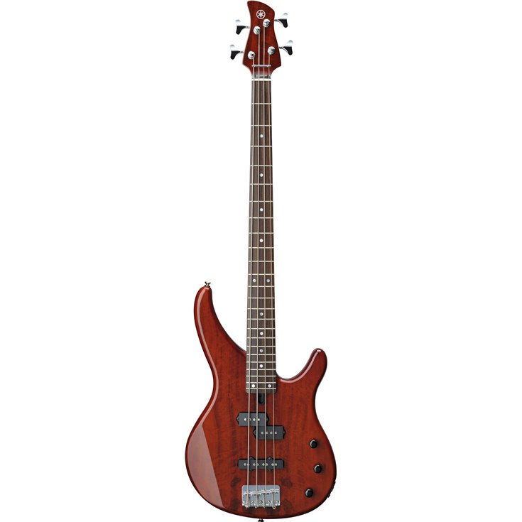 Yamaha TRBX174EW Exotic Wood 4-String Bass, Root Beer