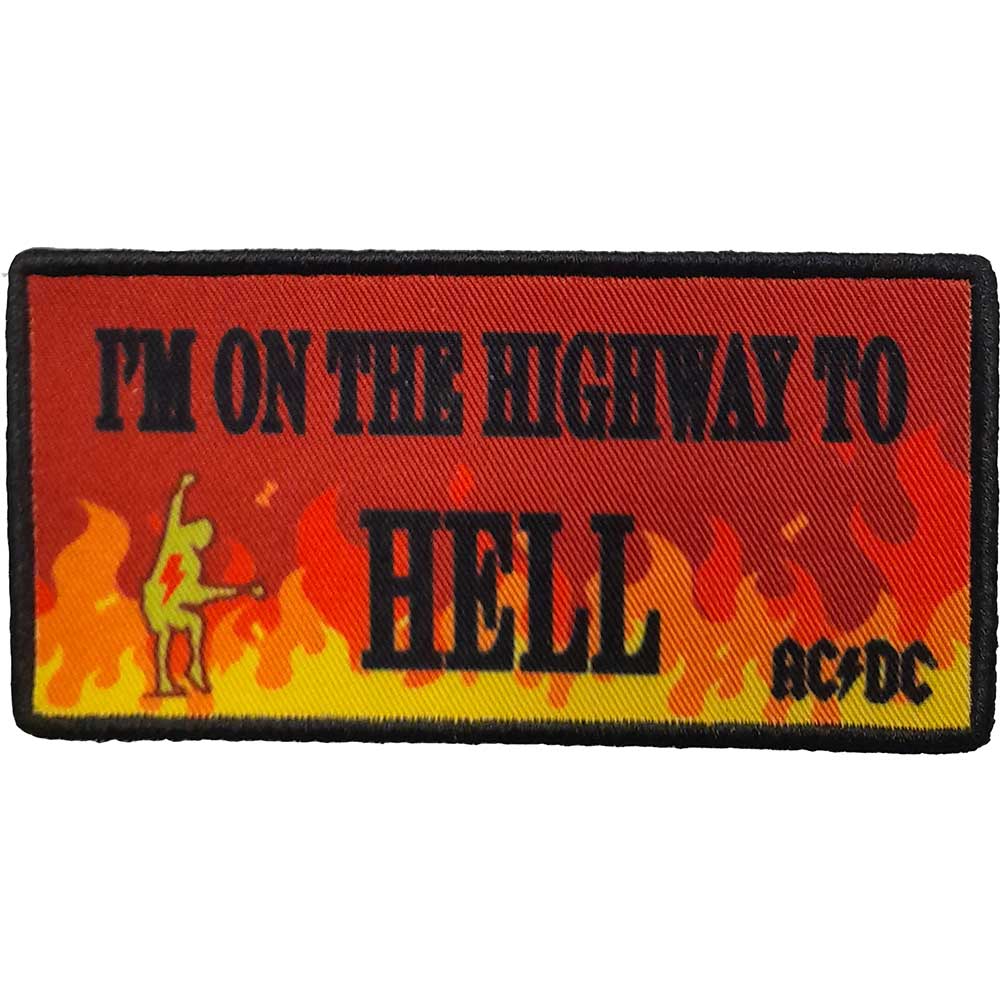 AC/DC STANDARD PATCH: HIGHWAY TO HELL FLAMES by Rock Off Trade