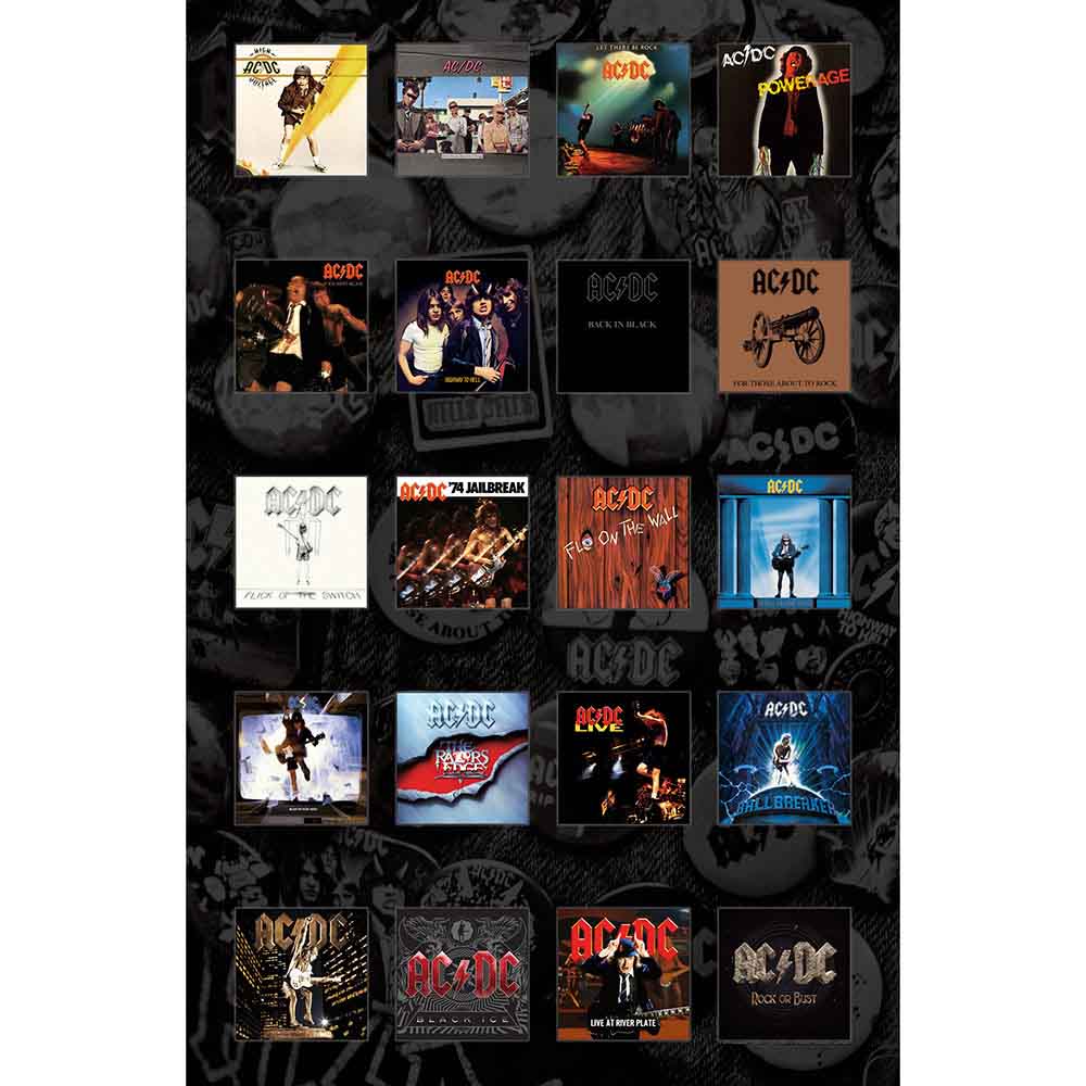 AC/DC Textile Poster Albums by Rock Off Trade