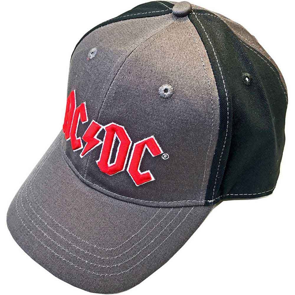 AC/DC UNISEX BASEBALL CAP: RED LOGO (2 TONE) by Rock Off Trade