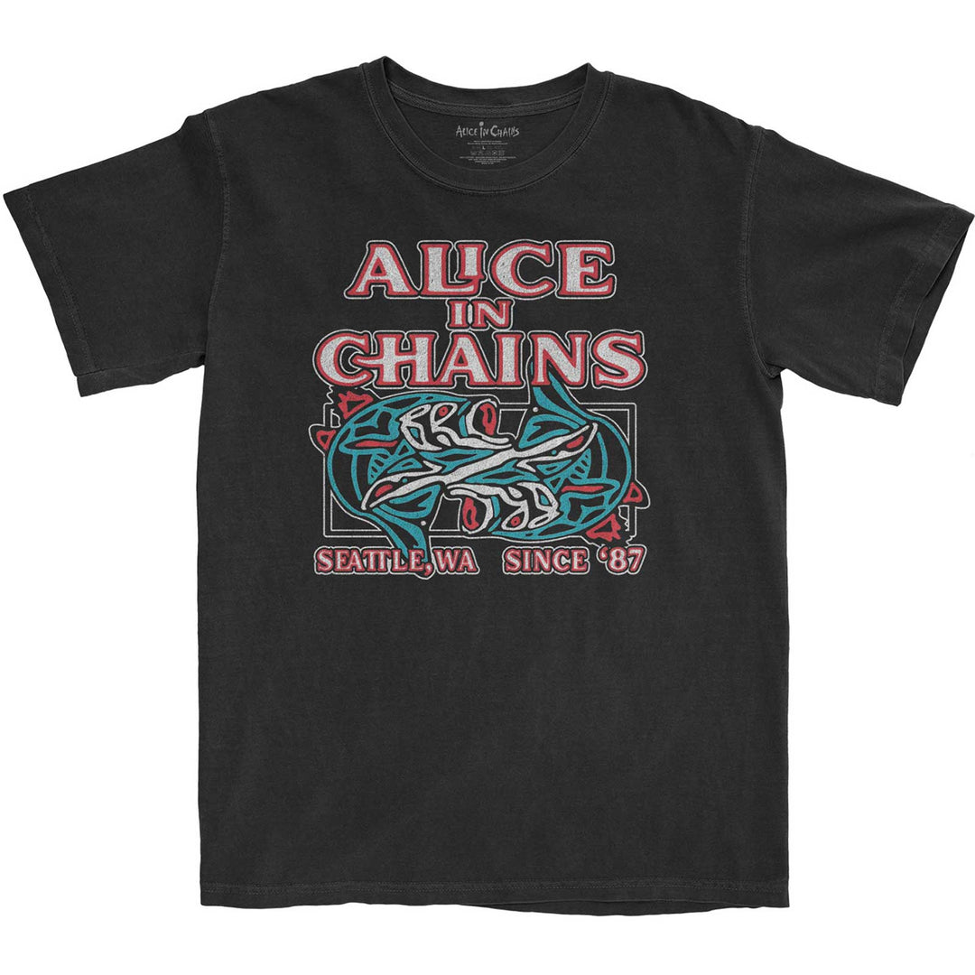 ALICE IN CHAINS UNISEX T - SHIRT: TOTEM FISH by Rock Off Trade