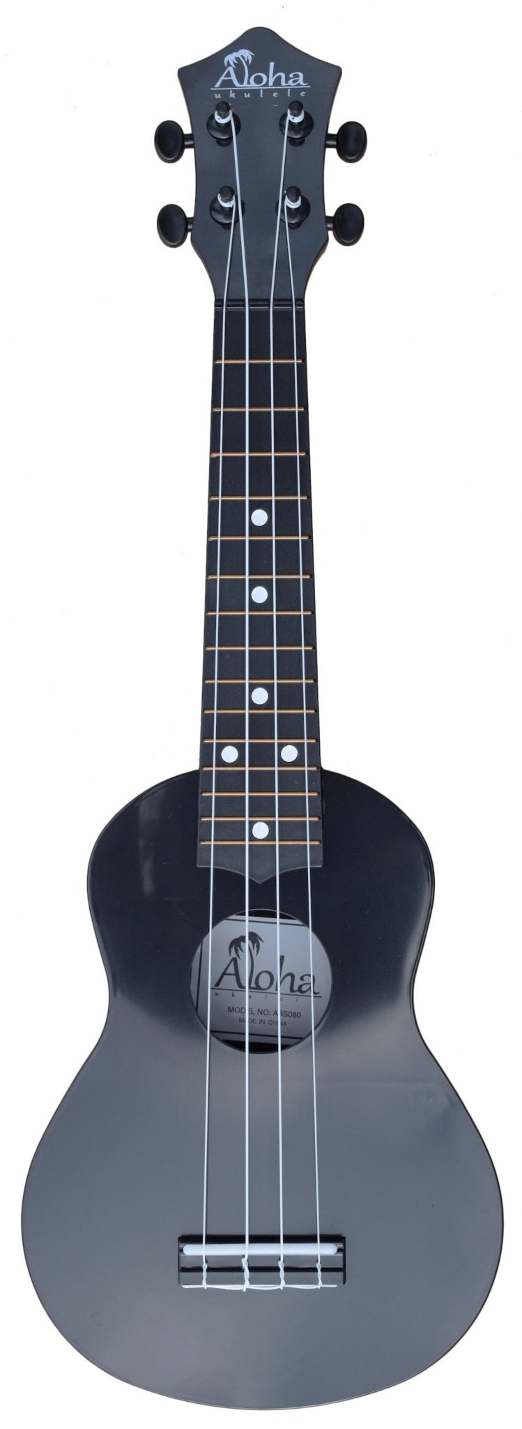 Aloha Soprano Ukulele with Bag - Black by Kana Music